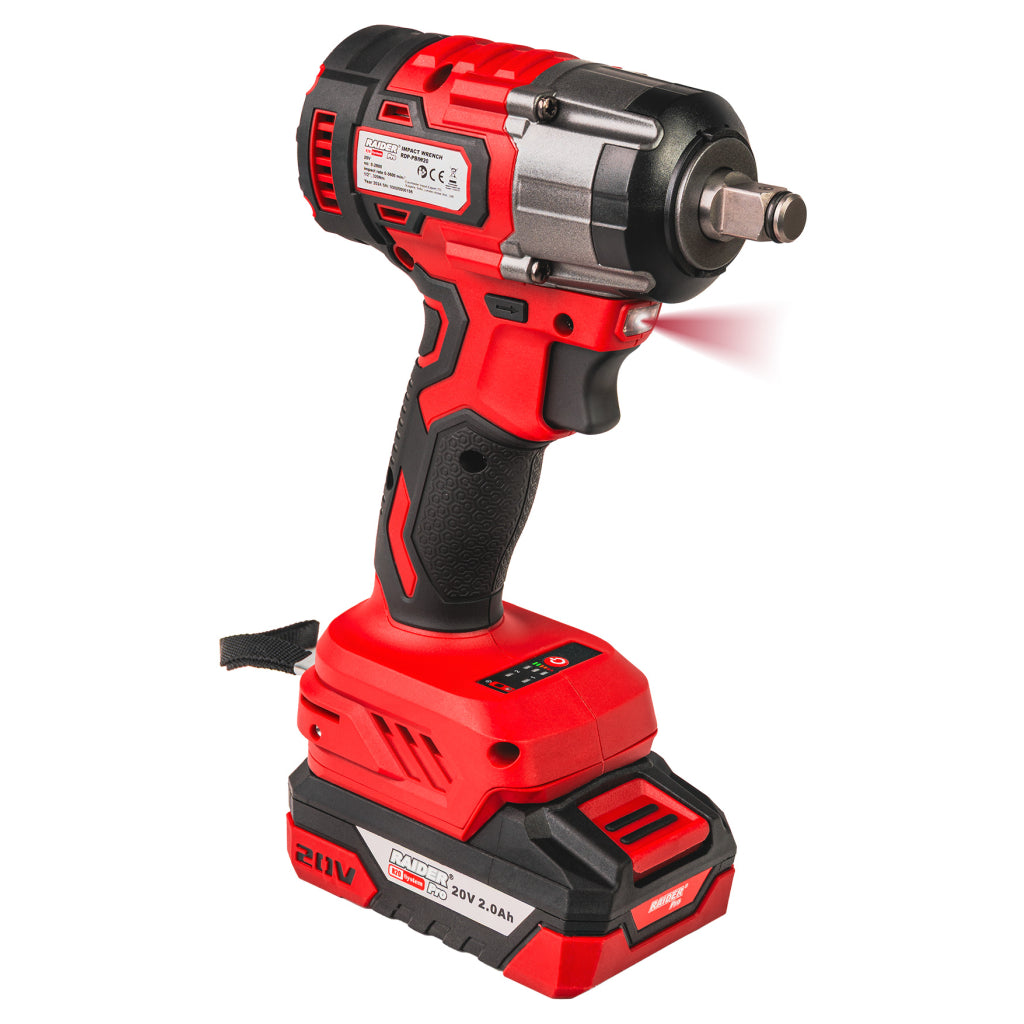 Raider R20 trusa bormasina polizor unghiular cheie impact si casti bluetooth cadou 20V 2x2Ah RDP
