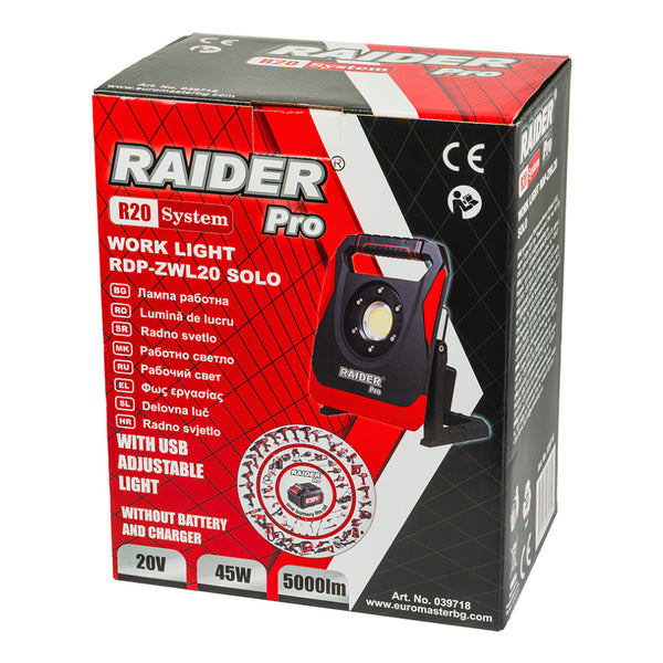Raider R20 Lampa de lucru 20W 45W 5000lm dimabila USB AL SOLO RDP-ZWL20