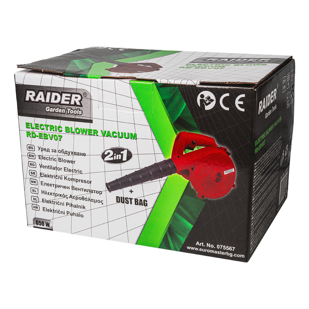 Raider Suflanta frunze cu aspirare si tocator 650W RD-EBV07