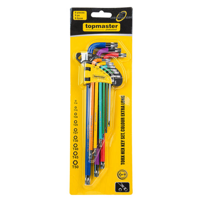Top Master Pro Set 9 chei imbus T10-T45 80-207mm COLOR CRV TMP
