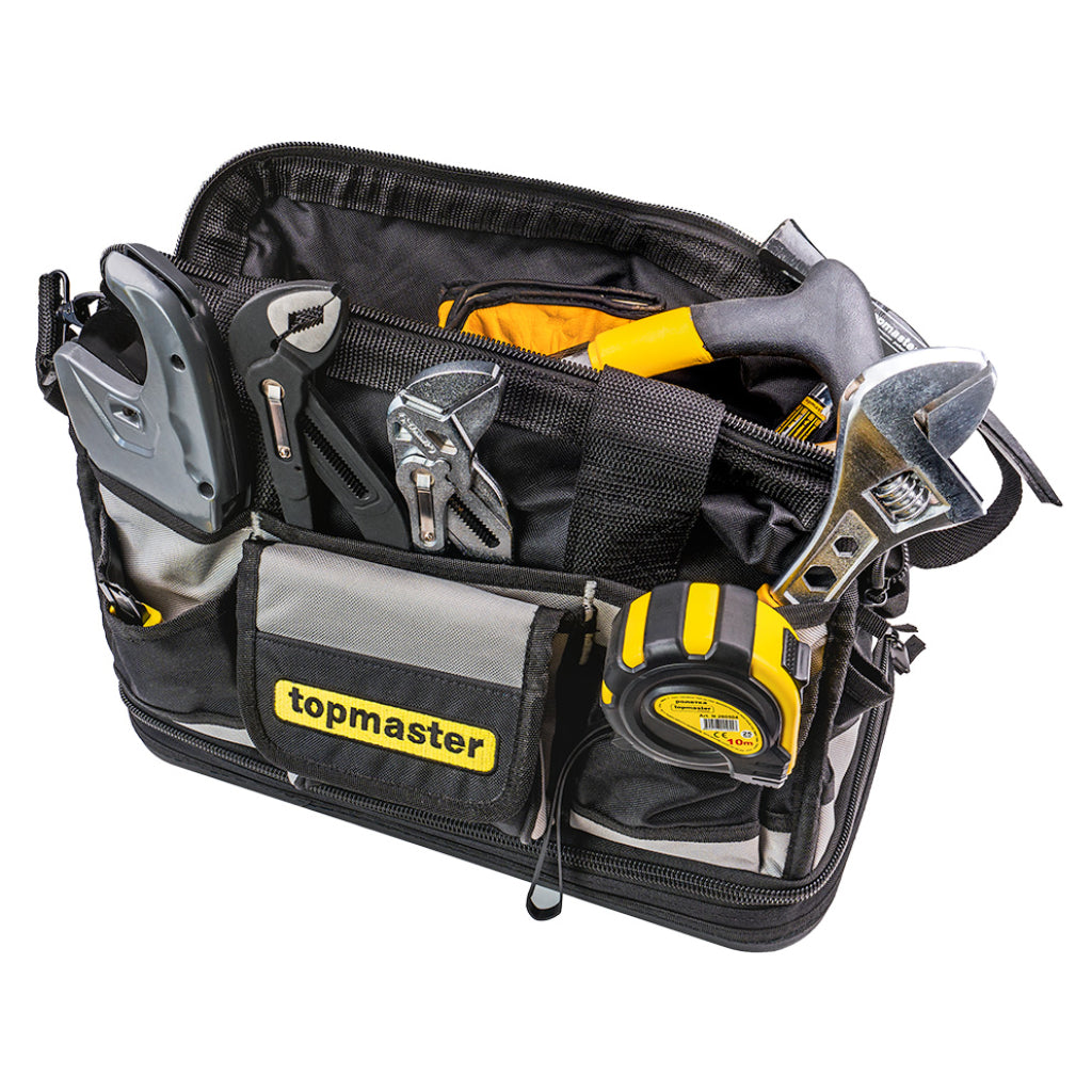 Top Master Pro Geanta textila 40x23x31cm cu 22 buzunare neagra Topmaster