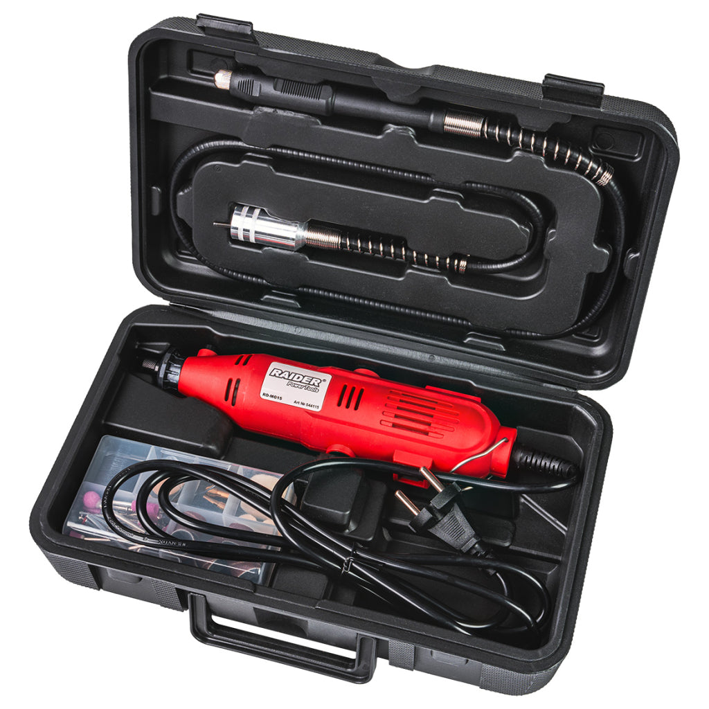 Raider Set mini polizor drept 135W 100 accesorii RD-MG15