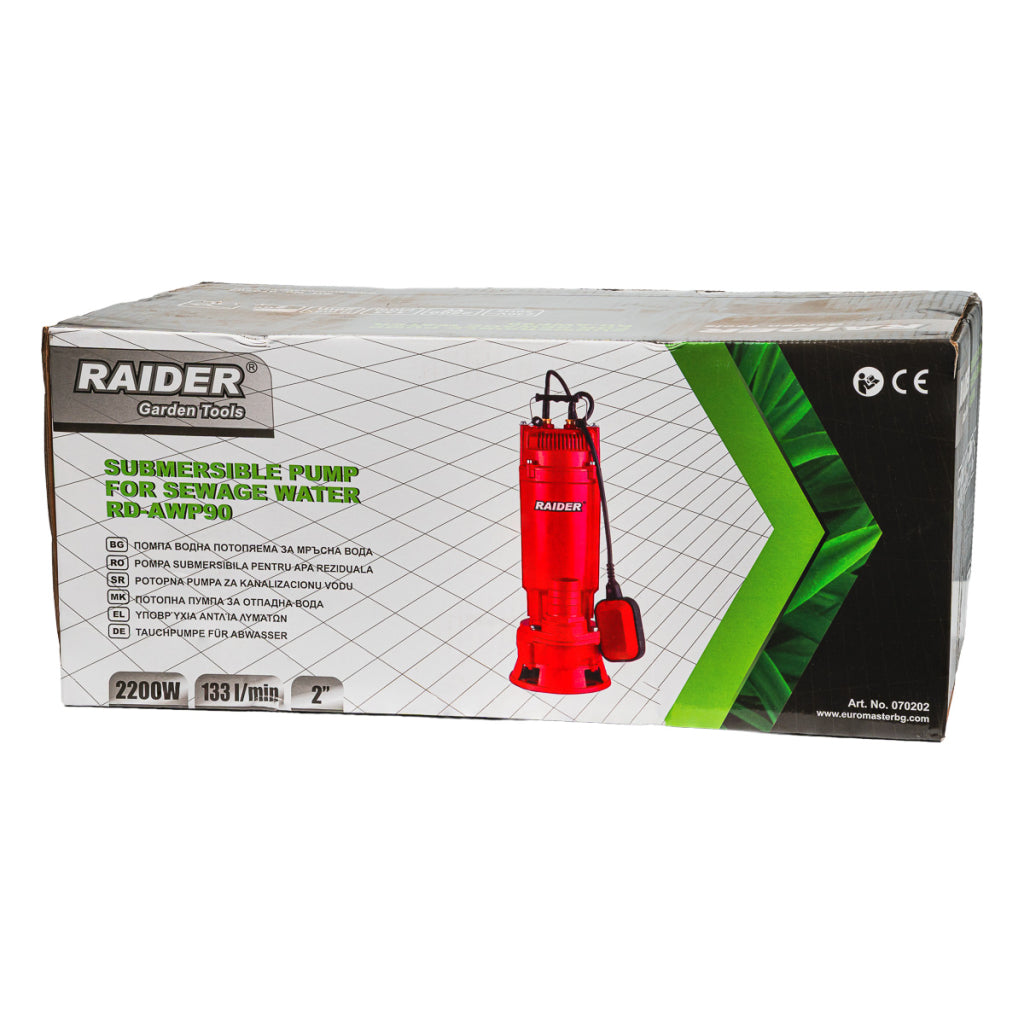 Raider Pompa cu plutitor 2200W 1" 12-26m 7980l/h 1mm RD-AWP90