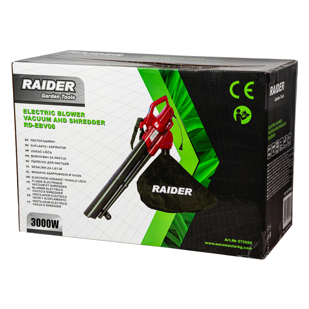 Raider Suflanta frunze cu aspirare si tocator 3000W RD-EBV08
