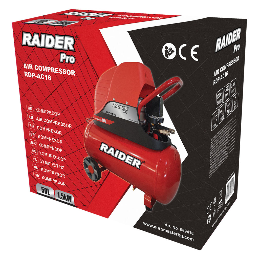 Raider Pro Compresor 2cp 50l RDP-AC16