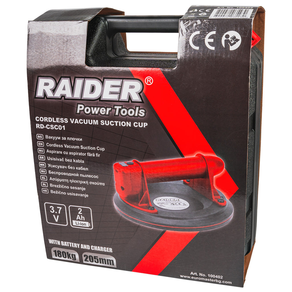 Raider Ventuza electrica 3.7V 2.0Ah 205mm 180kg valiza RD-CSC01