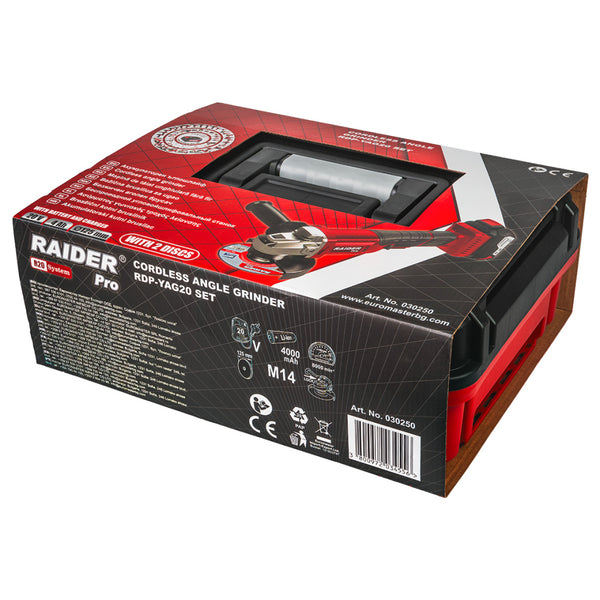 Raider R20 Polizor unghiular Ø125mm 20V 4Ah RDP-YAG20