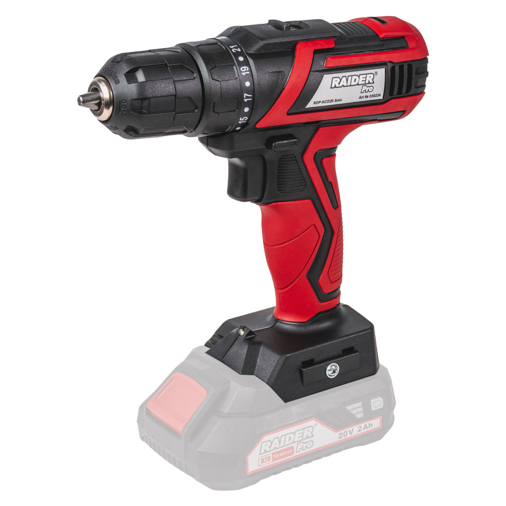 Raider R20 Masina de gaurit si insurubat 20V, SOLO, 44Nm, 10mm, RDP-KCD20 - R20 - O baterie, multe posibilitati!