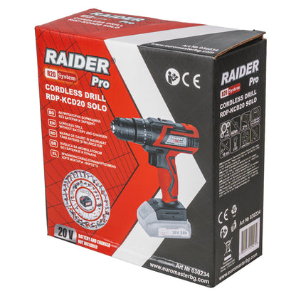Raider R20 Masina de gaurit si insurubat 20V, SOLO, 44Nm, 10mm, RDP-KCD20 - R20 - O baterie, multe posibilitati!