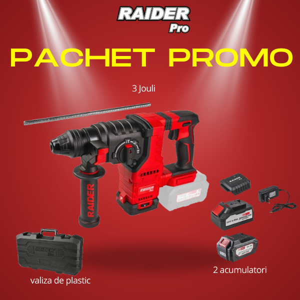 Raider R20 Ciocan rotopercutor SDS 20V 2x4 Amperi 3J RDP-BBRH20