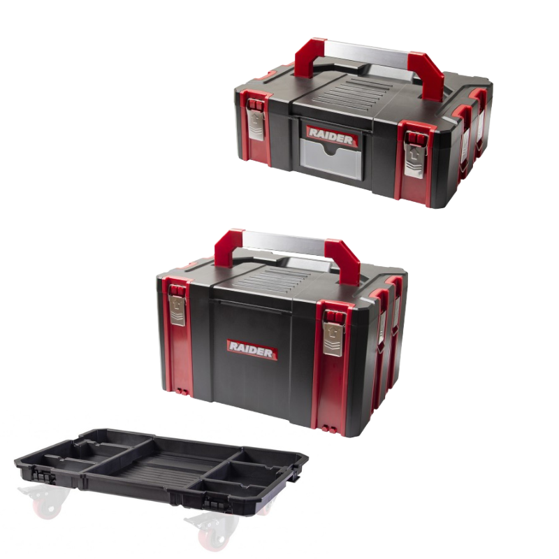 Raider sistem modular mobil combo 2 cutii si baza cu roti