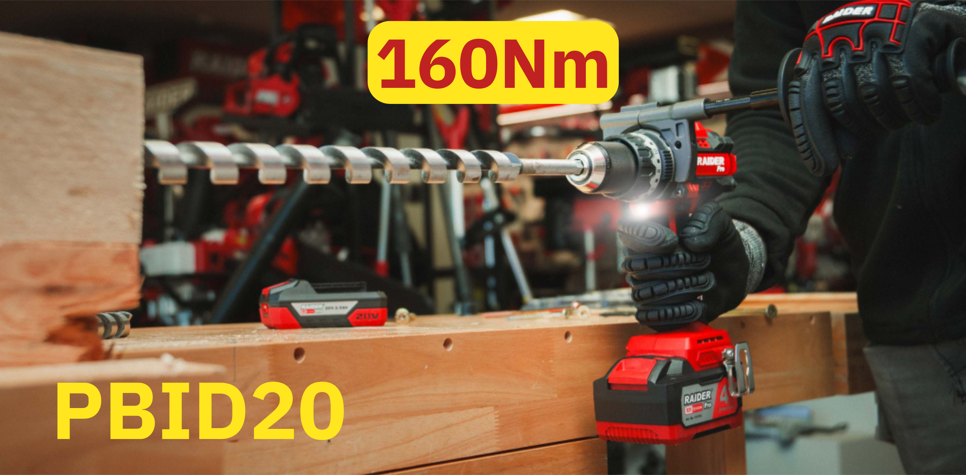 Raider R20 Masina de gaurit si insurubat 20V 160Nm SOLO RDP-PBID20