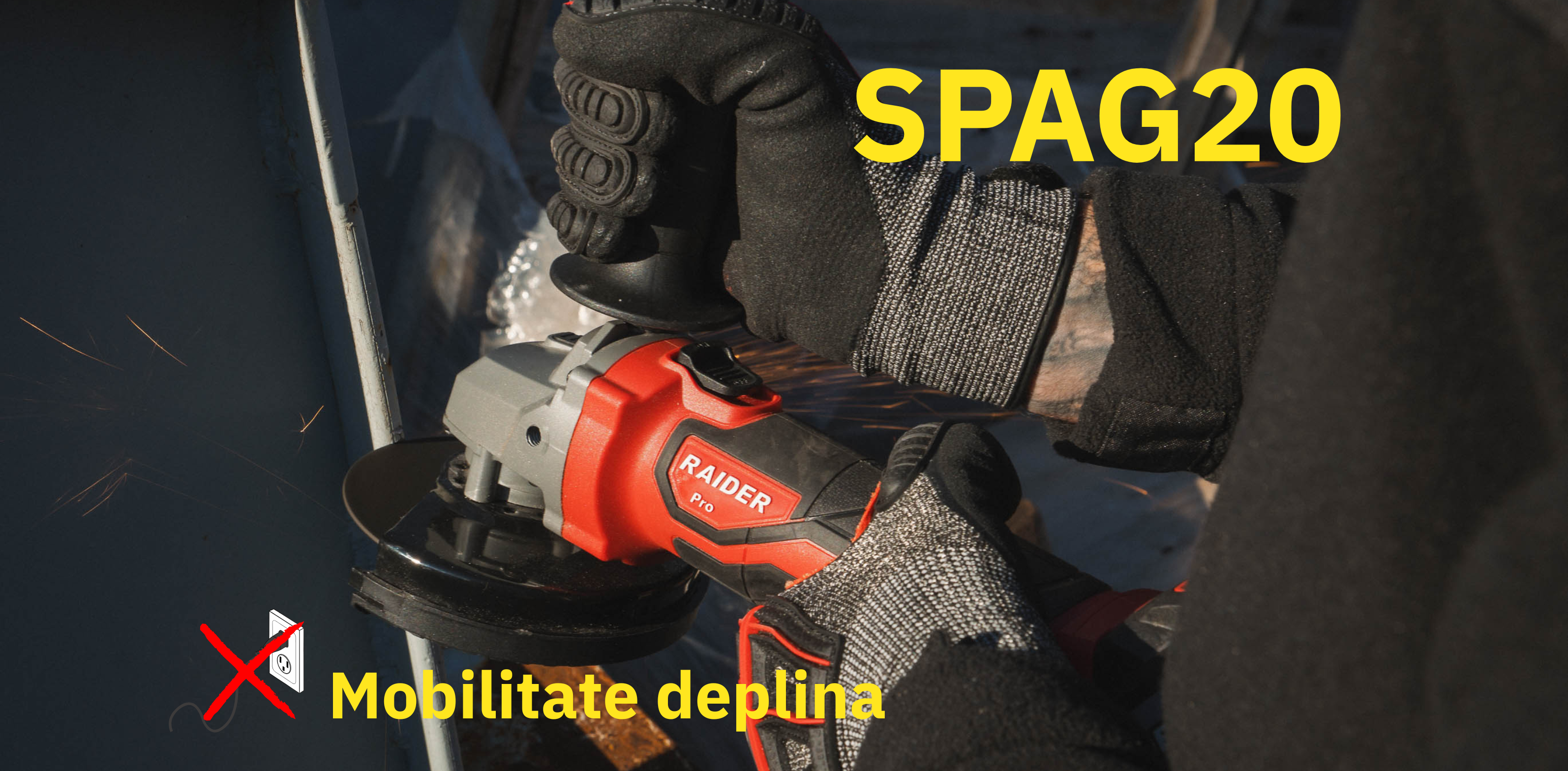 Raider R20 Polizor unghiular Ø125mm 20V 4Ah RDP-SPAG20